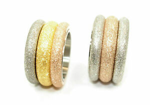 【送料無料】ジュエリー・アクセサリー ステンレススチールリングレディースリングマットローズシルバーゴールドフェディナモダンanello in acciaio inossidabile anello da donna 14mm opaca rose argento oro fedin