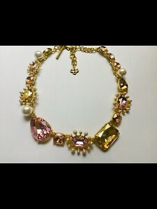 【送料無料】ジュエリー・アクセサリー オスカーデラレンタピンクレモントニクリスタルネックレスoscar de la renta pink e limone toni collana di cristallo