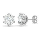 【送料無料】ジュエリー・アクセサリー ジュエルコロンドンホワイトゴールドクローローンイヤリングjewelco london 9ct bianco oro cz artiglio 6 orecchini solitario, 6mm