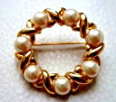 【送料無料】ジュエリー・アクセサリー ブローシュヴィンテージセルクルドレゴールドトーンブローチピンbroche vintage cercle dore goldtone brooch pins l4 cm neuf|詳細画像