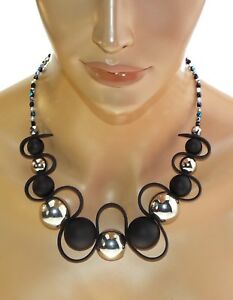 【送料無料】ジュエリー・アクセサリー コリアージグザグノワールアルジャンテビジューファンタイジーcollier zigzag noir et argente, m2, bijoux fantaisie