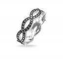 【送料無料】ジュエリー・アクセサリー トーマスサボシルバースターリングブラックラブノットリング£nuovo thomas sabo argento sterling nero cz love knot ring tr1973 misura 56 £ 149