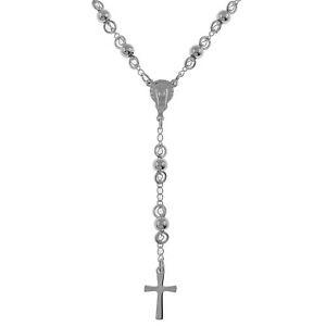 【送料無料】ジュエリー・アクセサリー コリアーシャペルクロワアンアルジャンローディエロングーcollier chapelet croix en argent 925 rhodie longueur 45cm 5cm neuf