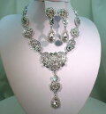 【送料無料】ジュエリー・アクセサリー クリスタルネックレスライトセットイヤリングcrystal collana amp; orecchino setcns032 chiaro
