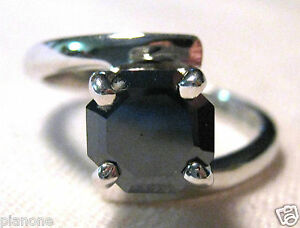 【送料無料】ジュエリー・アクセサリー カットブラックパターンモイッサニテシルバー157 kt taglio fantasia nero sintetico moissanite anello di fidanzamento argento