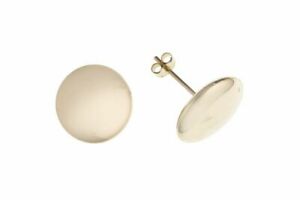 【送料無料】ジュエリー・アクセサリー ゴールドソリッドカラーボタンバックローブイヤリング9ct oro t..