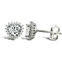 【送料無料】ジュエリー・アクセサリー ジュエルコロンドンゴールドホワイトラブイヤリングアットクラスターjewelco london oro bianco 9ct amore cz orecchini a perno cluster