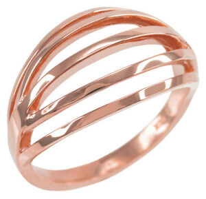 【送料無料】ジュエリー・アクセサリー ローズゴールドパーフォーリングリングsolido rosa oro traforato strati anello impilabile