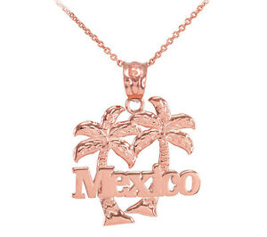 【送料無料】ジュエリー・アクセサリー ローズゴールドメキシコパームツリーネックレスペンダントrosa 14k oro mexico albero di palma collana con ciondolo