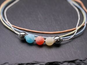 【送料無料】ジュエリー・アクセサリー ガラスパールブレスレットシルバーメタルpiu bracciale colorato con perle in vetro colorato metallo argento