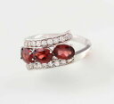 【送料無料】ジュエリー・アクセサリー ガーネットシルバーリングジルコニ8425013 925er anello argento granato zirconi gr59,5(4)
