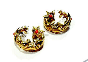 【送料無料】ジュエリー・アクセサリー ビジューアリュージュドレブークルドオレーユクルドオリユクリュロッシイタリーイヤリングbijou alliage dore boucles doreilles clous rossi made in italie earrings