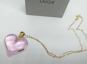 yzWG[EANZT[ bNn[gveBsNS[h`F[OWA[lalique bella grande cuore pretty pink amp; 9ct catenina doro lusso