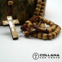 【送料無料】ジュエリー・アクセサリー ロザリオネックレスベージュビーズcollana rosario perline beige in legno con crocifisso da uomo donna croce