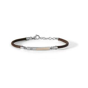 【送料無料】ジュエリー・アクセサリー ブラウンシルバーマンコメトブレスレットbracciale comete uomo ubr882 argento marrone