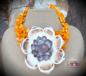 【送料無料】ジュエリー・アクセサリー オレンジコーラルラージネックレスラージカバーフラワーペンダントビーチarancione corallo grande collana grande cover fiore ciondolo spiaggia sposa xl