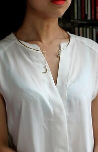 【送料無料】ジュエリー・アクセサリー ショートゴールドペンダントリジッドドロップムーンオリジナルcollana corto dorato pendente rigid goccia luna originale xxl 1