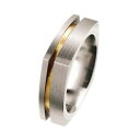 【送料無料】ジュエリー・アクセサリー マットステンレスリングdesign serio anello r98 in puro oro 750 in acciaio inox opaco nuovo 18kt qualita