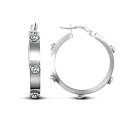 【送料無料】ジュエリー・アクセサリー ホワイトゴールドスクエアチューブフープイヤリング9ct oro bianco cz tubo quadrato orecchini cerchi 4mm 24mm
