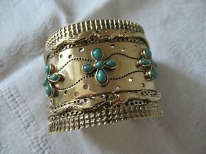 ジュエリー・アクセサリー アウレリービダーマンブレスレットマンシェットアンケエターコイズaurelie bidermann bracelet manchette en plaque or et turquoise