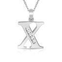 【送料無料】ジュエリー・アクセサリー レターペンダントネックレスホワイトゴールドlettera x iniziale ciondolo collana 14k oro bianco