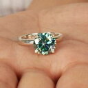 【送料無料】ジュエリー・アクセサリー モイッサニテマッシブリングホワイトゴールドグリーンエンゲージメント3 k moissanite anello massiccio 14k oro bianco fidanzamento verde