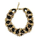 【送料無料】ジュエリー・アクセサリー アクセサリーケーブルネックレスブラックゴールドaccessori da donna collana crystalized...