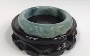 ̵ۥ奨꡼꡼ ȥ꡼ӡ֥쥹å100 naturale verde jadeite intagliato ru yi e bee braccialetto 58mm*14mm