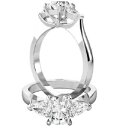 【送料無料】ジュエリー・アクセサリー オーバルオリジナルカットモイッサニテリアルホワイトゴールド140 ct ovale taglio originale moissanite fidanzamento ring 14k vero oro bianco