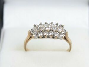 【送料無料】ジュエリー・アクセサリー クラスタゴージャスゴールドサイズcluster anello di fidanzamento 9ct oro splendida donna taglia 375 o a37