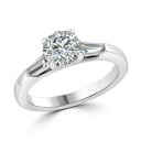 【送料無料】ジュエリー・アクセサリー ラウンドモアッサニテソリッドホワイトゴールド136 kt rotondo certificato moissanite fidanzamento anello 14k solido bianco oro