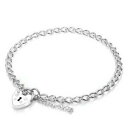 【送料無料】ジュエリー・アクセサリー ゴールドホワイトハートロックブレスレットチャーム9 kt oro bianco cuore lucchetto bracciale con charm