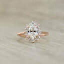 【送料無料】ジュエリー・アクセサリー モイッサニテマッシブリングゴールドローズホワイトエンゲージメント2 k moissanite anello massiccio 14k oro rosa fidanzamento bianco