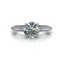 【送料無料】ジュエリー・アクセサリー ラウンドモアッサニテソリッドホワイトゴールド170 kt rotondo certificato moissanite fidanzamento anello 14k solido oro bianco