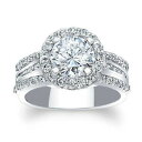 【送料無料】ジュエリー・アクセサリー ラウンドモアッサニテソリッドホワイトゴールド188 kt rotondo certificato moissanite fidanzamento anello 14k solido bianco oro