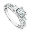 【送料無料】ジュエリー・アクセサリー プリンセスリアルモイッサニテソリッドホワイトゴールド230 kt principessa vero moissanite fidanzamento anello 14k oro bianco massiccio