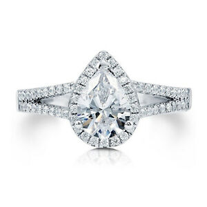 ̵ۥ奨꡼꡼ ꥢ륫åȥ⥤å˥ƥåɥۥ磻ȥ158 kt pera taglio vero moissanite fidanzamento anello 14k solido bianco oro 8