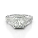 【送料無料】ジュエリー・アクセサリー プリンセスリアルモイッサニテソリッドホワイトゴールド190 kt principessa vero moissanite fidanzamento anello 14k oro bianco massiccio