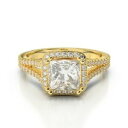 ジュエリー・アクセサリー プリンセスモイッサニテイエローゴールドサイズ190 kt principessa moissanite fidanzamento fede nuziale 14k oro giallo size 5 6