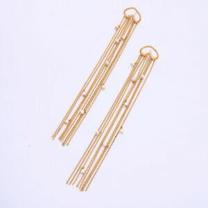 【送料無料】ジュエリー・アクセサリー ゴールドゴールドペンダントイヤリングリニアペンダントポンポンタッセルハートパールorecchini a perno dorato pendente lineare pompon tassel cuore perle xx36