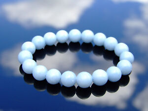 ジュエリー・アクセサリー アンジェライトブレスレットヒーリングストーンチャクラangelite 10mm natural gemstone bracelet 69 elasticated healing stone chakra