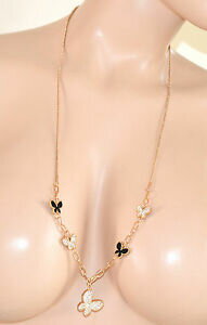 【送料無料】ジュエリー・アクセサリー ネックレスロングゴールドペンダンツバタフライレースキラキラストラスコリアーcollana donna lunga oro ciondoli farfalla laccio brillantini strass collier 510