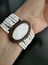 【送料無料】ジュエリー・アクセサリー バリブレスレットbracciale con perle bianci bali con madreperla su legno, elasticita