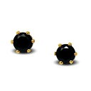 yzWG[EANZT[ NX^S[hubNfB[XCO18ct riempito doro orecchini da donna nero con cristalli cz 18k gf 5mm