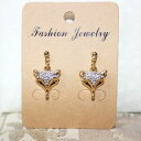 【送料無料】ジュエリー・アクセサリー ゴールドメッキラインストーンミニフォックスイヤリングcarino mini orecchini volpe con strass oro placcato