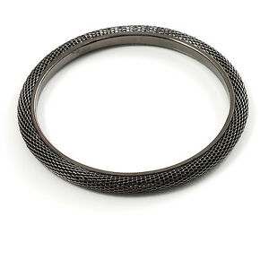 【送料無料】ジュエリー・アクセサリー スリムメッシュブレスレットブラックトーンbracciale in mesh slim tono nero