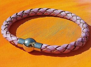 【送料無料】ジュエリー・アクセサリー ライムベイアートライラックレザーステンレススチールブレスレットdonna 5mm lilla in pelle intrecciata amp; bracciale in acciaio inox da lyme bay arte