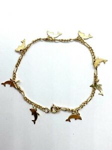 【送料無料】ジュエリー・アクセサリー ヴィンテージゴールドメッキドルフィンブレスレットチャームvintage 9ct gold plated delfino bracciale con charm 75