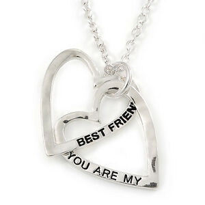 【送料無料】ジュエリー・アクセサリー インターロックダブルハートペンダントチェーン