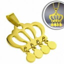 【送料無料】ジュエリー・アクセサリー ペンデンティフエンアシエドレクーロンヌドプリンセスpendentif en acier dore couronne de princesse(4)
